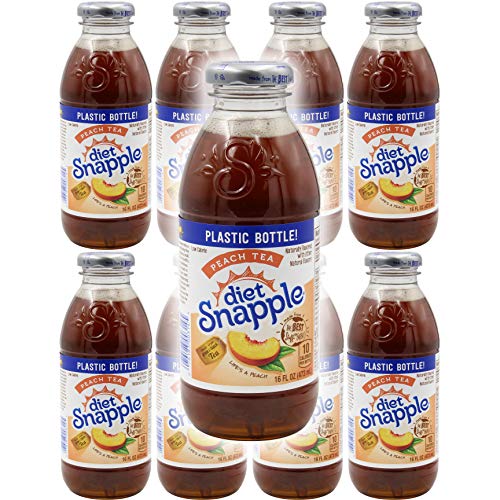 Snapple Diet Peach Iced Tea, 16oz Bottle (Pack of 8, Total of 128 Fl Oz)