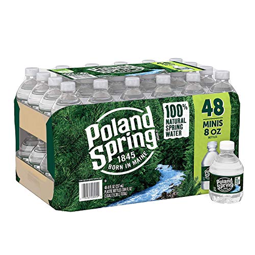 Poland Spring 100% Natural Spring Water, 8 oz Plastic Bottles (8 oz, 48 Pack)