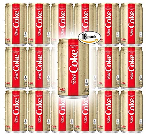 Diet Coke, Caffeine Free, 7.5 oz Mini Cans (Pack of 18, Total of 135 Fl Oz)