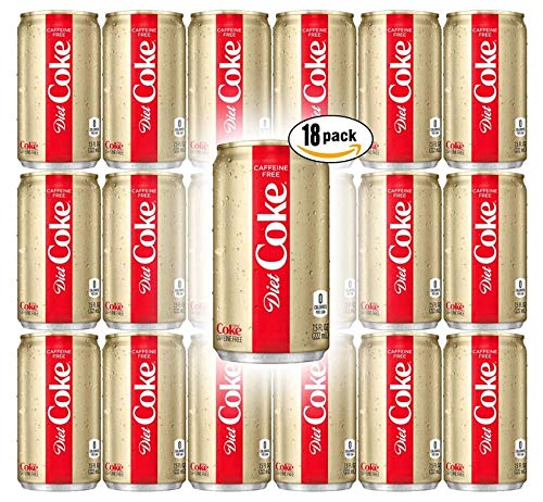 Diet Coke, Caffeine Free, 7.5 oz Mini Cans (Pack of 18, Total of 135 Fl Oz)