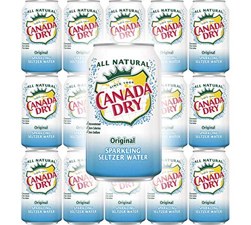 Canada Dry Original Sparkling Seltzer Water, 12oz Can (Pack of 15, Total of 180 Oz)