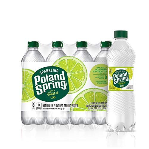 Poland Spring Sparkling Water, Zesty Lime, 16.9 oz. Bottles (8 Pack)