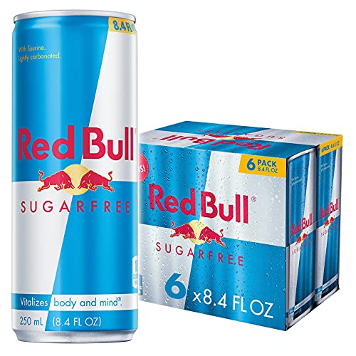 Red Bull Energy Drink Sugar Free, 6 Pack of 8.4 Fl Oz