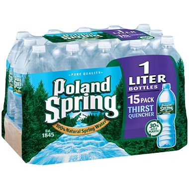 Poland Spring 100% Natural Spring Water (1 L bottles, 15 pk.)