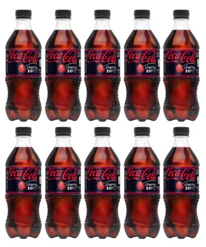 Coke Zero Cherry 20 oz Bottles (Pack of 10, Total of 200 Fl OZ)