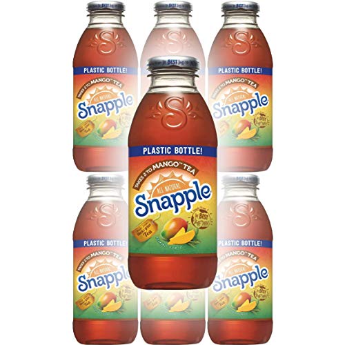 Snapple Mango Tea, All Natural, Made From Black and Green Tea, 16 Ounce Bottle (Pack of 6, Total of 96 Fl Oz)