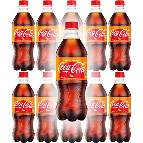 Orange Vanilla Coke Coca-Cola Soda Drink, 20oz Bottle (Pack of 10, Total of 200 Fl OZ)