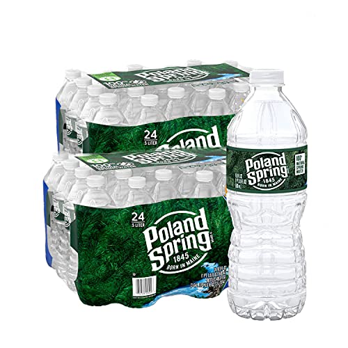 Poland Spring 100% Natural Spring Water, 16.9 oz Plastic Bottles (16.9 oz, 48 Pack)