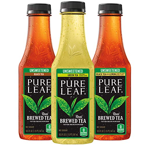 Pure Leaf Iced Tea, 0 Calories Unsweetened Variety Pack, 18.5 Fl Oz Cans (12 Pack) #.01Pack