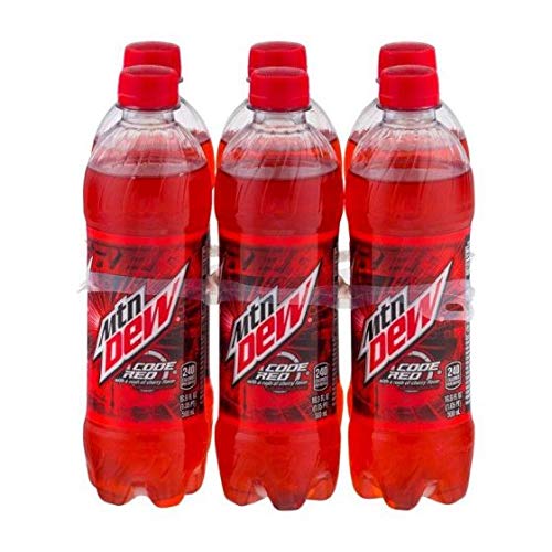 Mountain Dew Code Red Soda, 16.9 oz bottle (6 count)