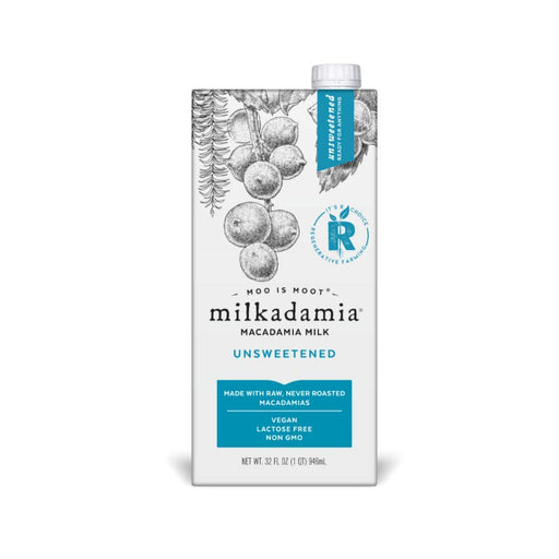 milkadamia Macadamia Milk, Unsweetened - 32 Fl Oz (Pack of 6) Unsweetened 32 Fl Oz (Pack of 6)