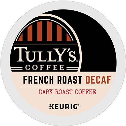 Tully's Coffee, French Roast Decaf, Single-Serve Keurig K-Cup Pods, Dark Roast Coffee, 96 Count (4 Boxes of 24 Pods)
