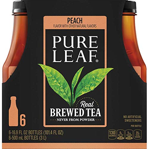 Pure Leaf Peach Iced Tea, 16.9 Fluid Ounce (Pack of 6)