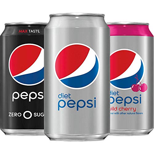 Pepsi Zero Calorie Variety Pack With Diet PepsiDiet Wild CherryPepsi Zero Sugar, 12 Fl Oz, Pack Of 18