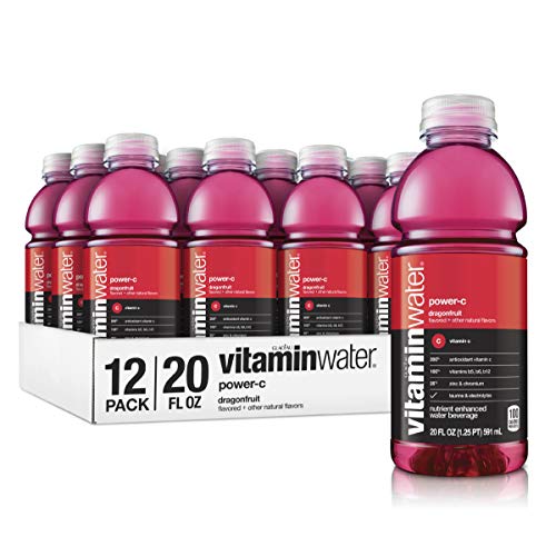 vitaminwater Electrolyte Enhanced water with Vitamins, Power-C Dragon Fruit, 20 Fluid Ounce (Pack of 12)