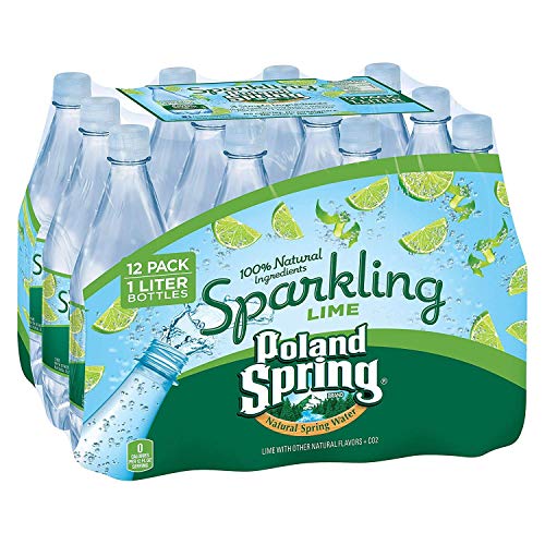 POLAND SPRING, Sparkling Spring Water, Lime, Pack of 12, Size 33.8 FZ, (Kosher)