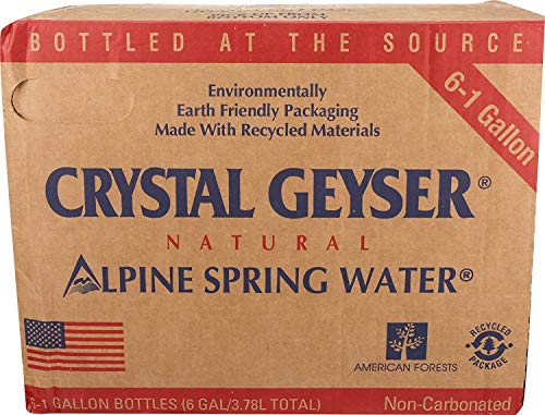 CRYSTAL GEYSER SINCE 1977, Natural Alpine Spring Water 128 Fluid Ounce 768 Fl Oz, (Pack of 6) (12514-2)