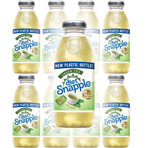Diet Snapple Diet Green Tea, 16oz Bottle (Pack of 8, Total of 128 Fl Oz)