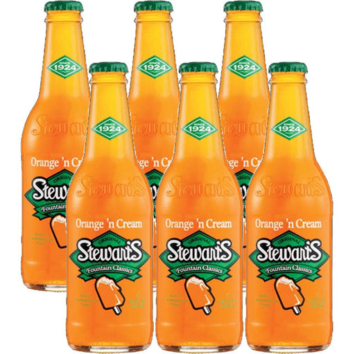Stewarts Original Orange N' Cream Soda 12 Oz Glass Bottle (Pack of 6, Total of 72 Oz) orange 12 Fl Oz (Pack of 6)