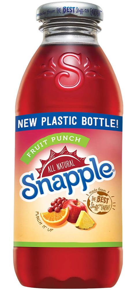 Snapple - 16 oz (9 Plastic Bottles) (Fruit Punch, 9 Bottles) Fruit Punch 16 Fl Oz (Pack of 9)