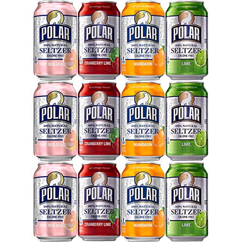 Polar Seltzer Variety Special, Cranberry Lime, Mandarin, Ruby Red Grapefruit, Lime Flavor, 12 oz Can (3 x 4 Flavors, Total of 12 Cans