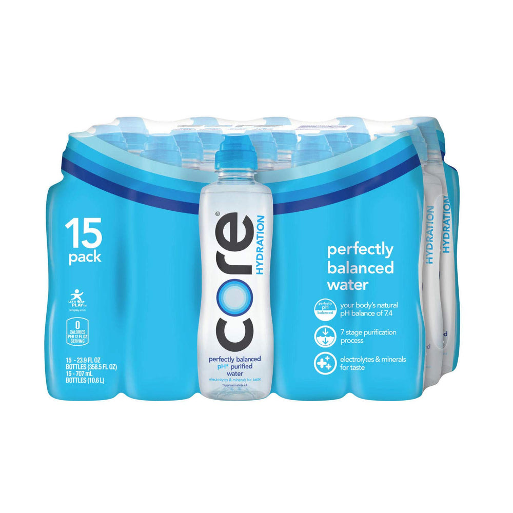 Core Hydration Perfectly Balanced 7.4 pH Water 23.7 Oz Sport Bottle (Pack of 15)