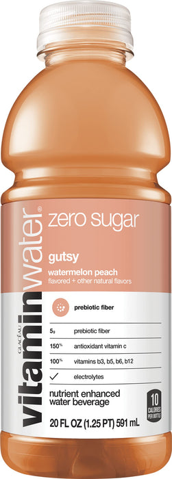vitaminwater zero sugar Gutsy Watermelon Peach, 20 Fl Oz