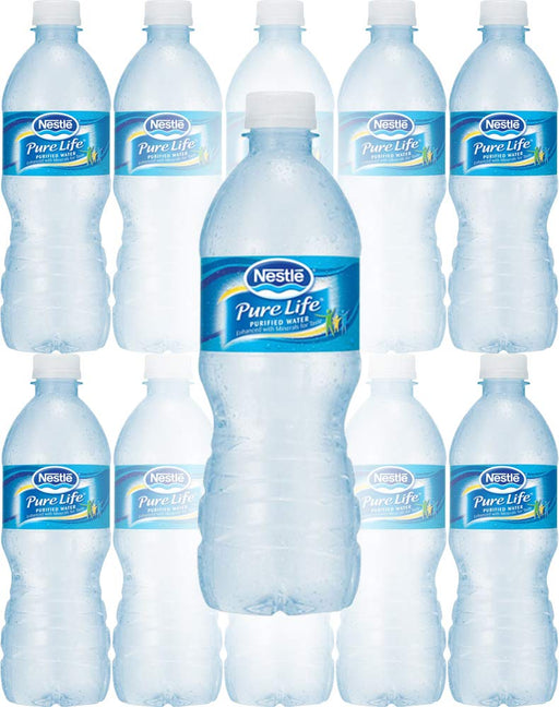 Nestle Water, Pure Life, Purified Water, 16.9 Fl Oz Bottle (Pack of 10, Total of 169 Fl Oz)