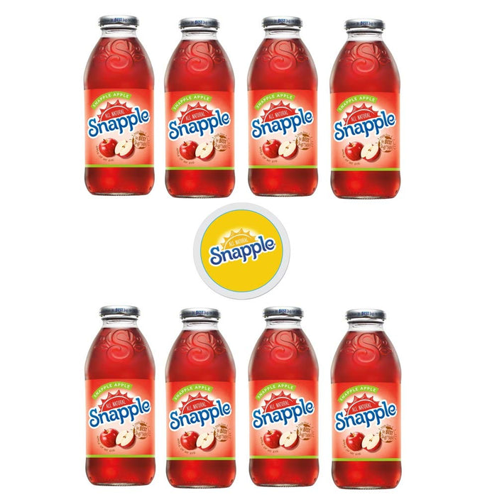 Snapple Iced Tea, 8 Snapple Apple, 16oz Bottle (Pack of 8, Total of 128 Fl Oz) sticker included