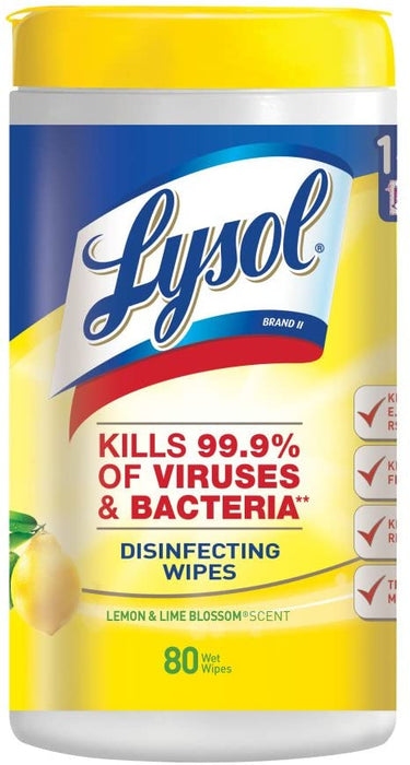 Lysol Disinfecting Wipes, Lemon & Lime Blossom, 80ct