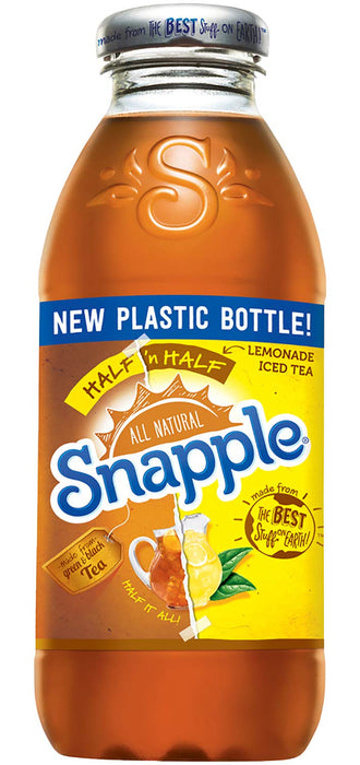 Snapple - Half 'n Half - Tea and Lemonade - 16 fl oz (24 Plastic Bottles) Half 'n Half 16 Fl Oz (Pack of 24)