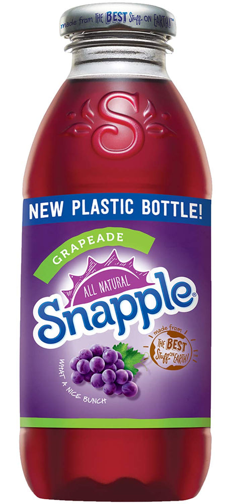 Snapple - 16 oz (9 Plastic Bottles) (Grapeade, 9 Bottles) Grapeade 16 Fl Oz (Pack of 9)