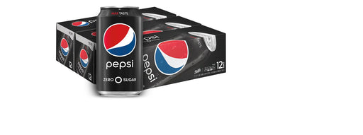 Pepsi Zero Sugar Soda, Fridge Pack Bundle, 12 fl oz, 36 Cans