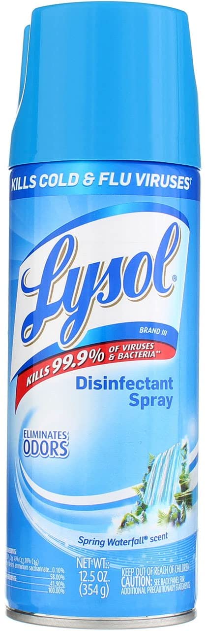 Lysol Disinfectant Spray, Spring Waterfall, 12.5 oz (Pack of 3)