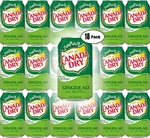 Canada Dry Ginger Ale, 7.5oz Mini Can (Pack of 18, Total of 135 Oz)
