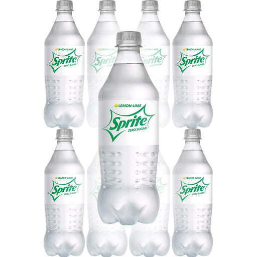 Sprite Zero Sugar, 20 Fl Oz Bottle (Pack of 8, Total of 160 Fl Oz)