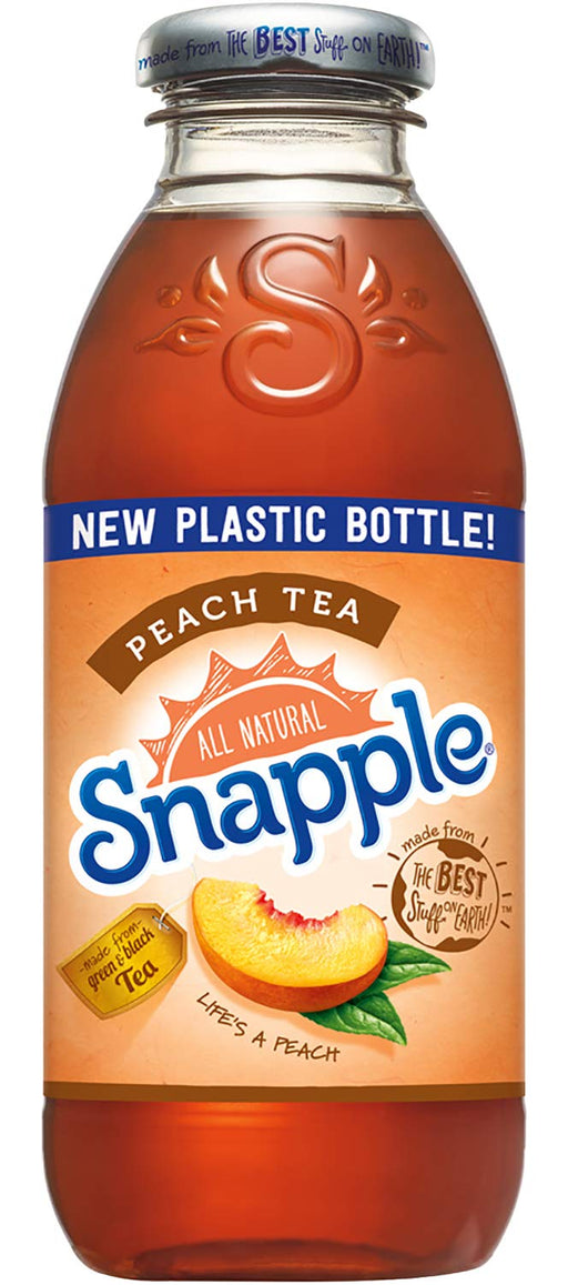 Snapple - Peach Tea- 16 fl oz (24 Plastic Bottles) Peach 16 Fl Oz (Pack of 24)