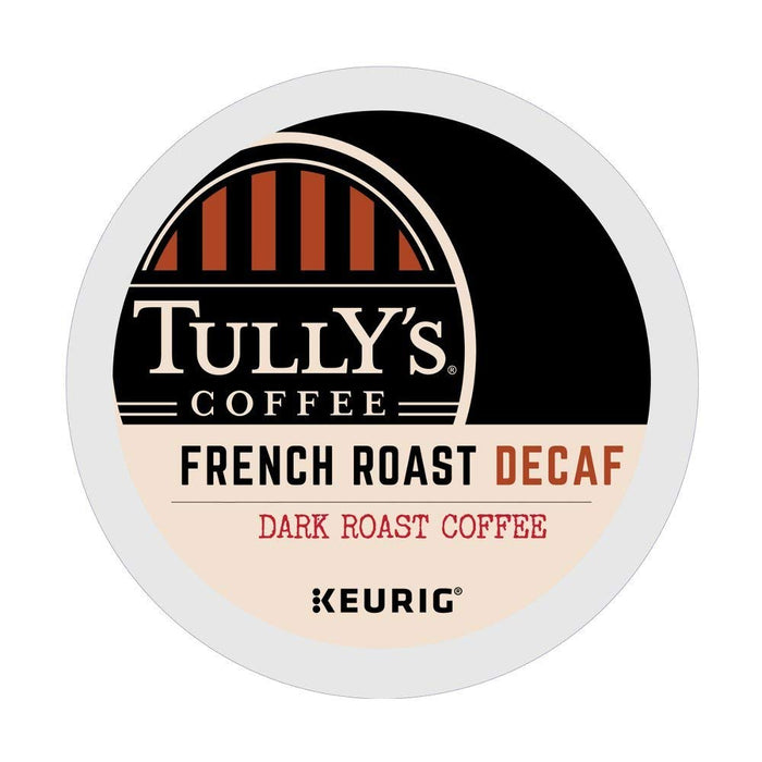 Tully's Coffee French Roast Decaf single serve K-Cup pods for Keurig brewers, 96 Count
