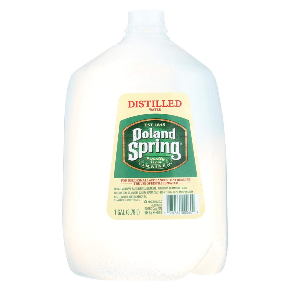 POLAND SPRINGS WATER DISTILLED, 6 1 Gallon Bottles