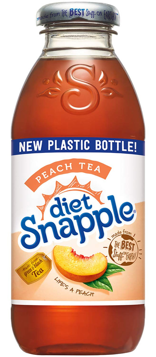 Diet Snapple Peach Tea, 16 fl oz (24 Plastic Bottles)