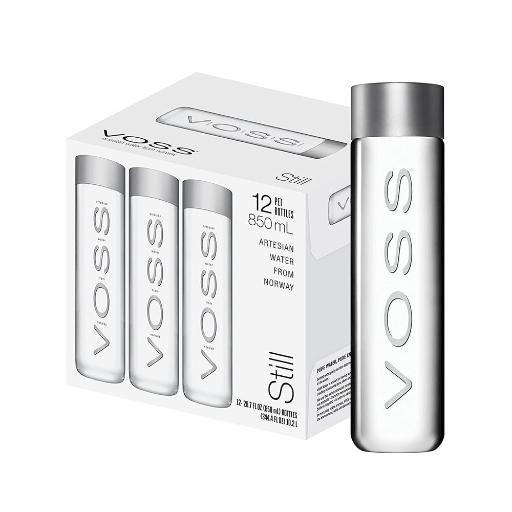 VOSS Still Water – Premium Naturally Pure Water - PET Plastic Water Bottles for On-the-Go Hydration – 850ml (Pack of 12)