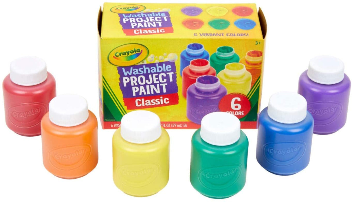 Crayola Washable Kids Paint, 6 Count, Kids At Home Activities, Painting Supplies, Gift