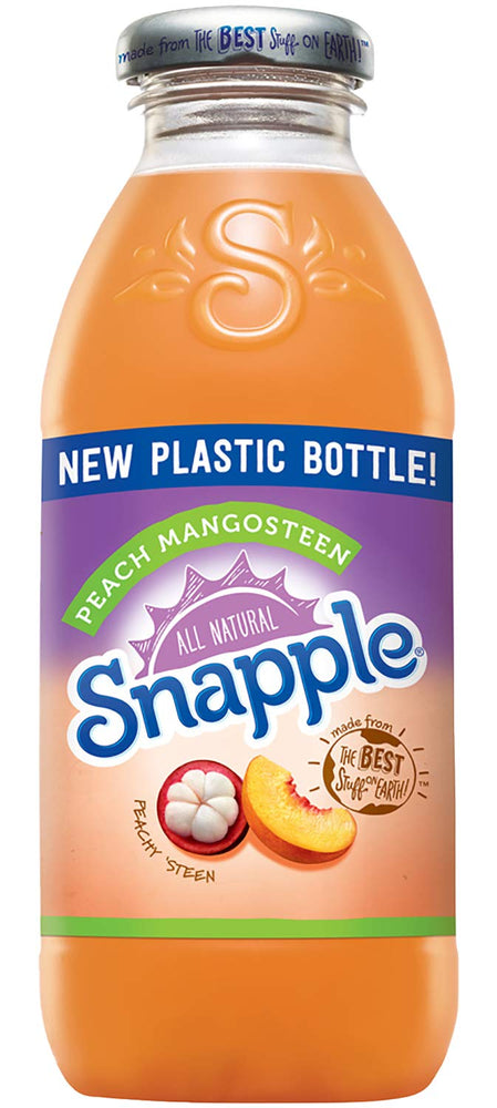 Snapple - 16 oz (9 Plastic Bottles) (Peach Mangosteen, 9 Bottles) Peach Mangosteen 16 Fl Oz (Pack of 9)