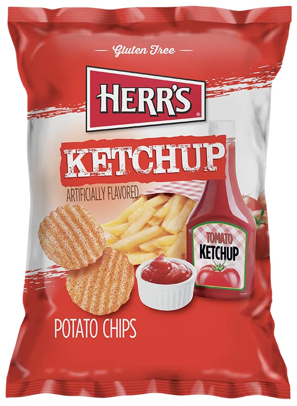 Herr's - Ketchup Potato Chips, Pack of 42 bags Ketchup 1 Ounce (Pack of 42)