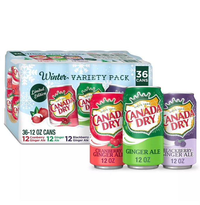 Canada Dry Winter Variety Pack, 12 Ounce (36 Pack)