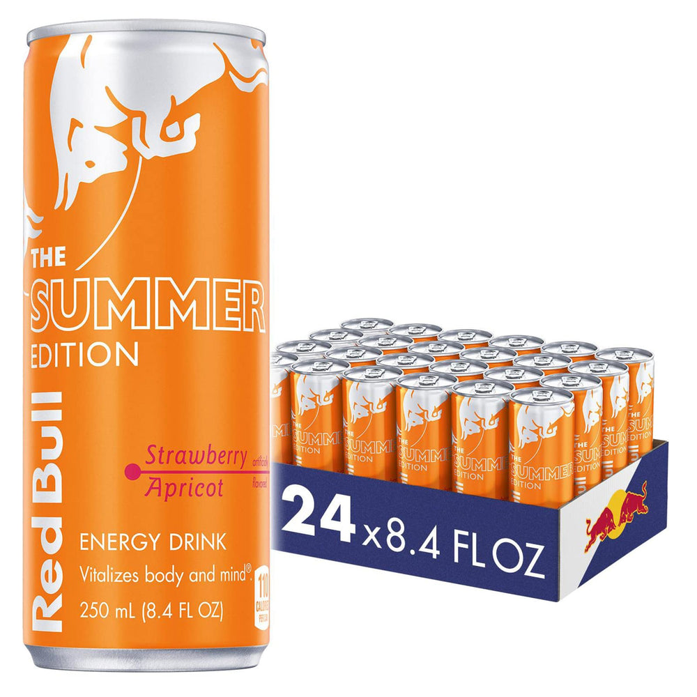 Red Bull Energy Drink, Summer Edition Strawberry Apricot, 8.4 fl oz (Pack of 24) Strawberry Apricot 8.4 Fl Oz (Pack of 24)