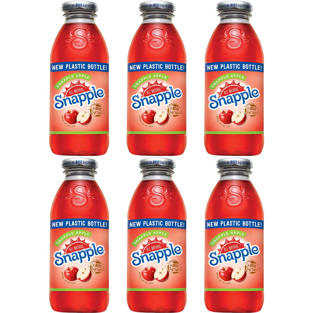 Snapple Apple, Made From The Best Stuff On Earth, All Natural, 16oz Bottle (Pack of 6, Total of 96 Fl Oz)