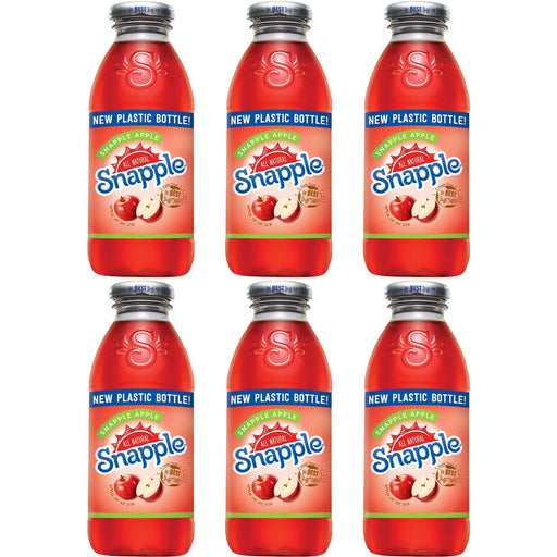 Snapple Apple, Made From The Best Stuff On Earth, All Natural, 16oz Bottle (Pack of 6, Total of 96 Fl Oz)