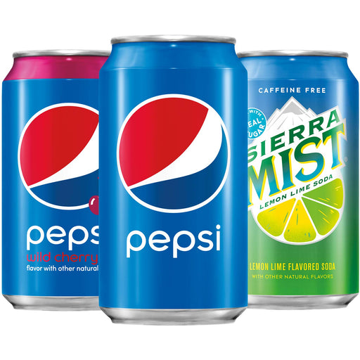 Pepsi Soda Variety Pack, Pepsi/Wild Cherry Pepsi/Sierra Mist, 12 fl Oz. cans (Pack of 18)