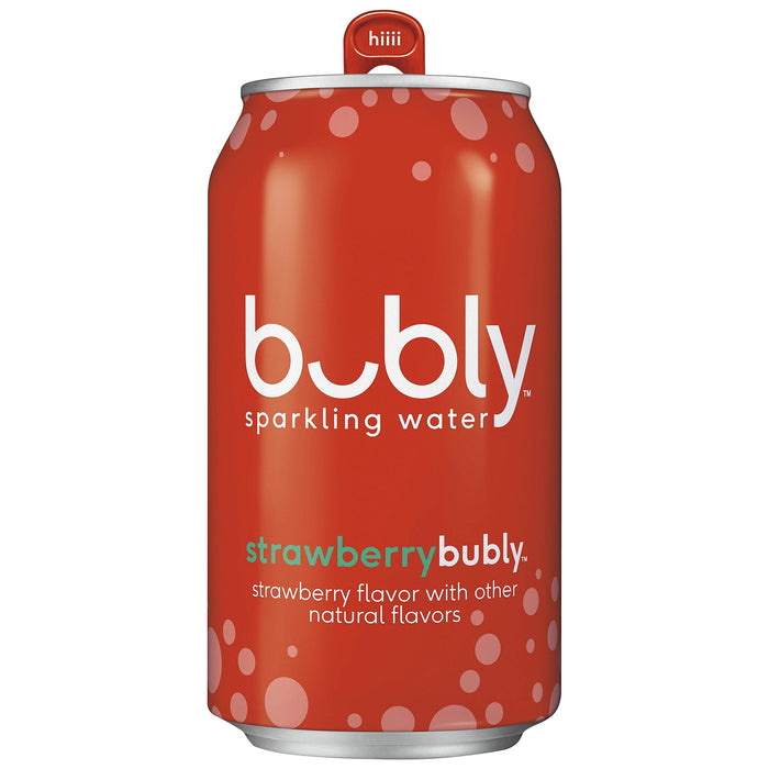 Bubly Sparkling Water, Strawberry, 12 fl oz Cans (18 Pack)